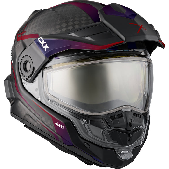 CKX MISSION AMS CARBON FURY HELMET - Matte Scarlet/Twilight