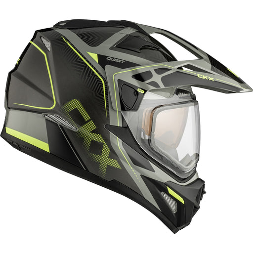 CKX QUEST RSV GLOOM DUAL SPORT HELMET 2025 - Grey/Lime Double Lens