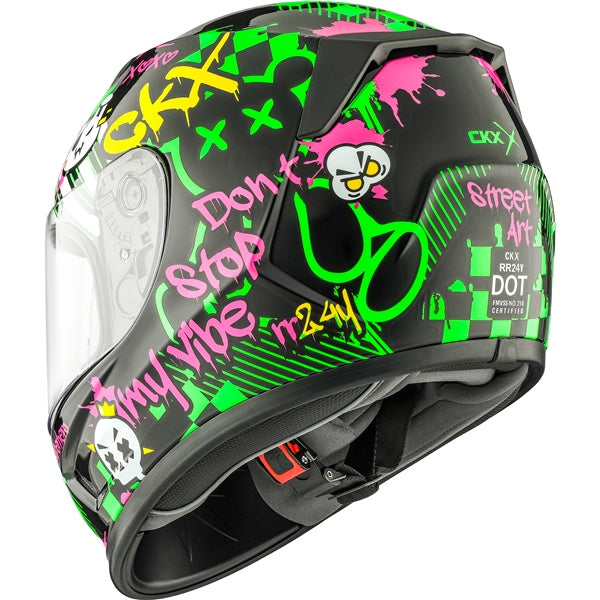 CKX RR24Y STREET HELMET in Glossy Green/purple