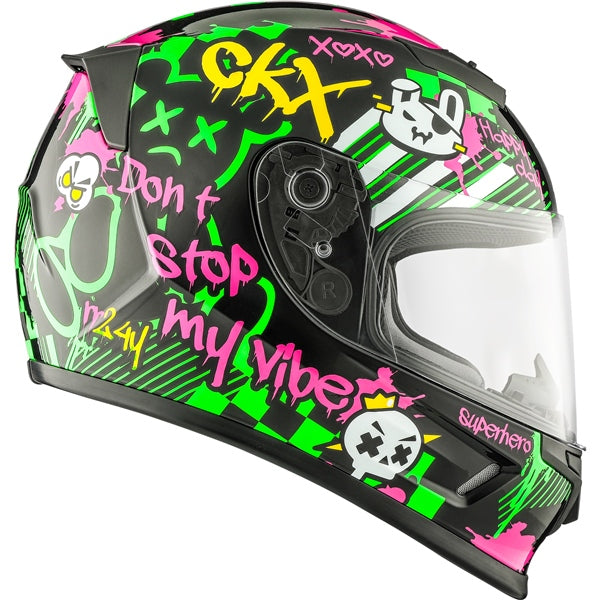 CKX RR24Y STREET HELMET in Glossy Green/purple