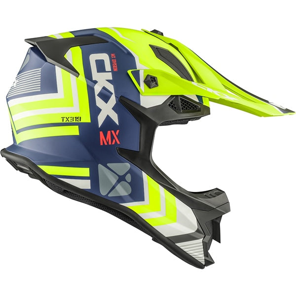 CKX TX319 Arrow Helmet - Matte Blue/Hi-Viz Yellow