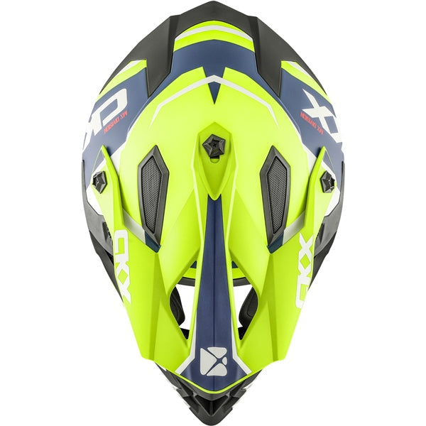CKX TX319 Arrow Helmet - Matte Blue/Hi-Viz Yellow