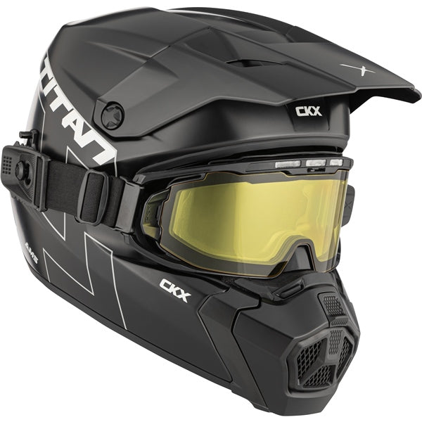 CKX Titan AMS Solid Fiberglass Helmet 2025 - Matte Black Electric Double Lens