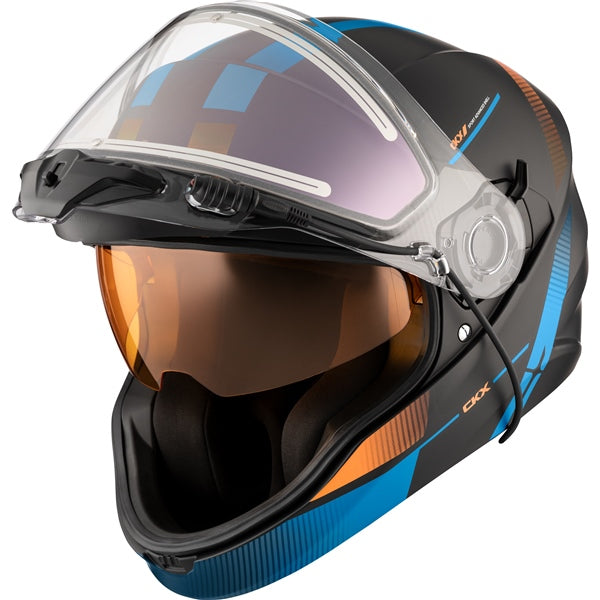 CKX CONTACT EDGE HELMET ELECTRIC DOUBLE LENS in Matte Blue/Orange