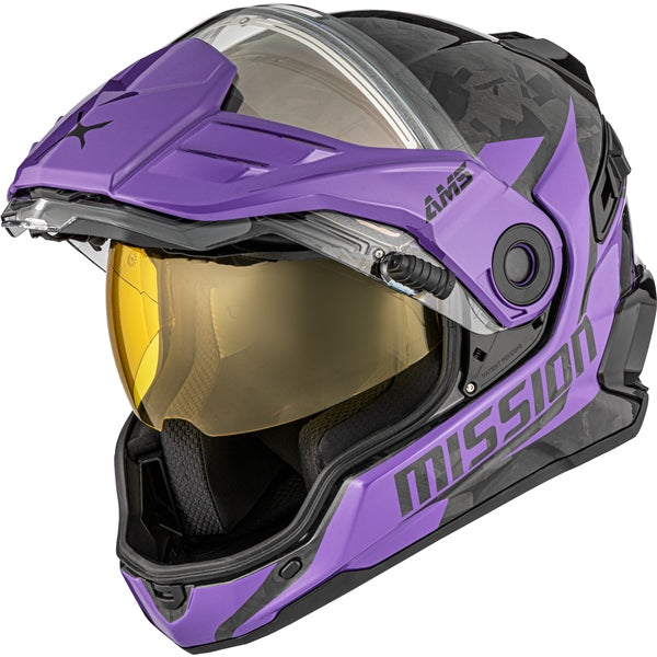 CKX Mission AMS Free-face helmets - Winter 2027 Limited Edition in Glossy Purple - Photochromic Electric Double Lens
