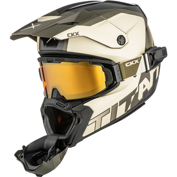 CKX Titan AMS Nunavut Helmet - Double Lens in Matte Beige/Green
