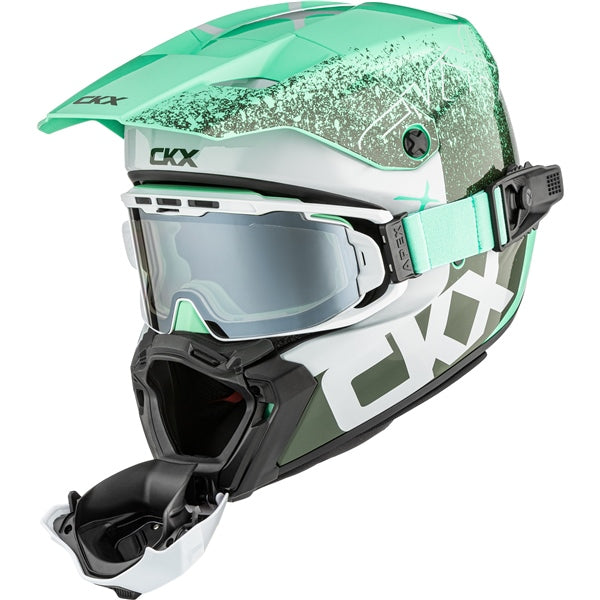 CKX Titan AMS Vaneer Helmet - Double Lens in Glossy Green