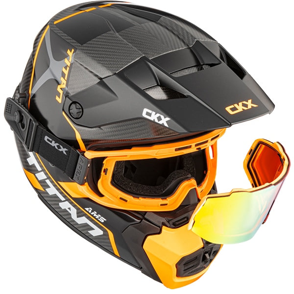 CKX Titan AMS Conrod Off-Road Helmets 2026 in Matte Orange - Double Lens