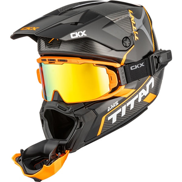 CKX Titan AMS Conrod Off-Road Helmets 2026 in Matte Orange - Double Lens