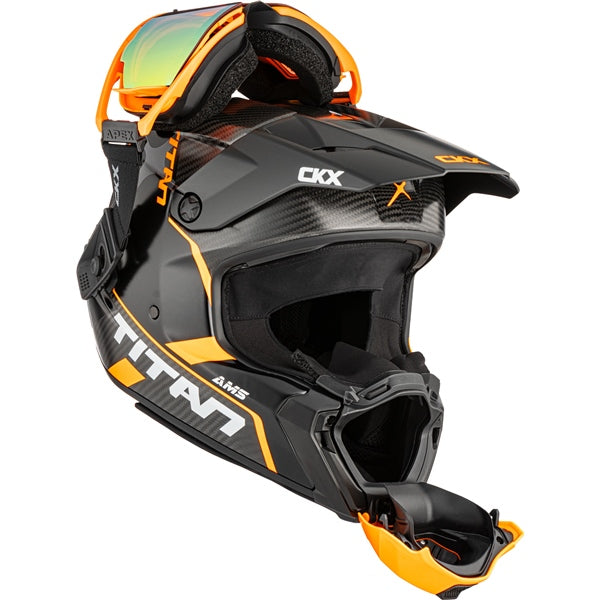 CKX Titan AMS Conrod Off-Road Helmets 2026 in Matte Orange - Double Lens