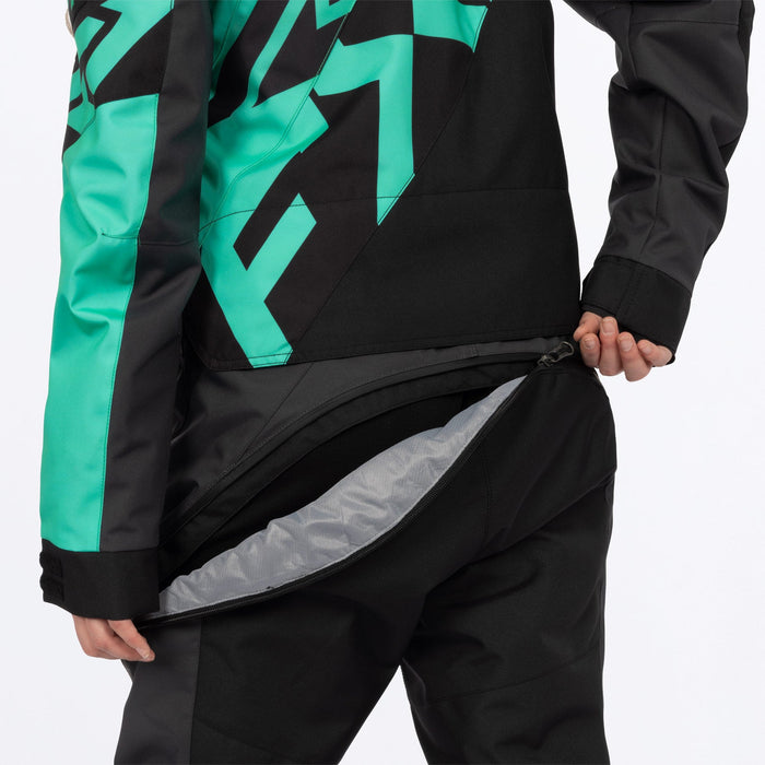 FXR COLD CROSS CX LITE MONOSUIT in Black/Asphalt/Mint