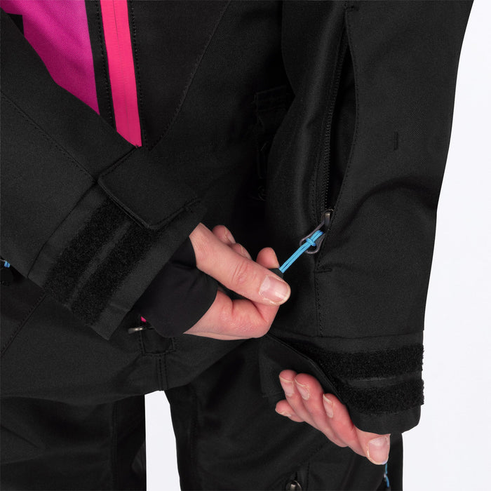 FXR Women's Cold Cross CX F.A.S.T.™ Monosuit in Black/Razz-Blue Fade
