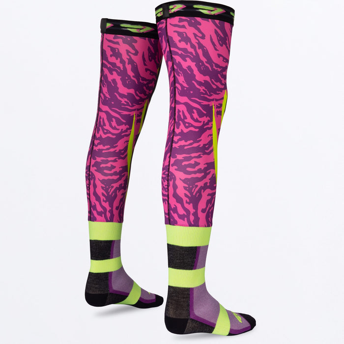 FXR RIDING SOCK (1 PAIR) SNOW 2027 in Pink/Purple/HiVis