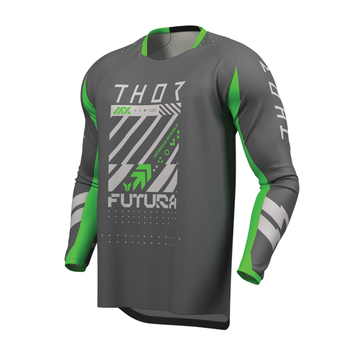 THOR LAUNCHMODE FUTURA JERSEY 2026 in Charcoal/Green