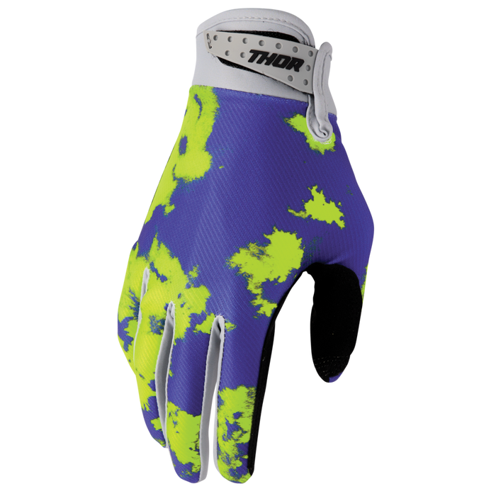 THOR YOUTH LAUNCHMODE BLEACH GLOVES 2026 in Gray/Acid