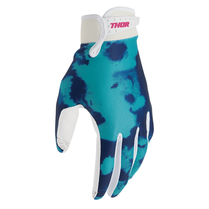 THOR YOUTH LAUNCHMODE BLEACH GLOVES 2026 in White/Aqua
