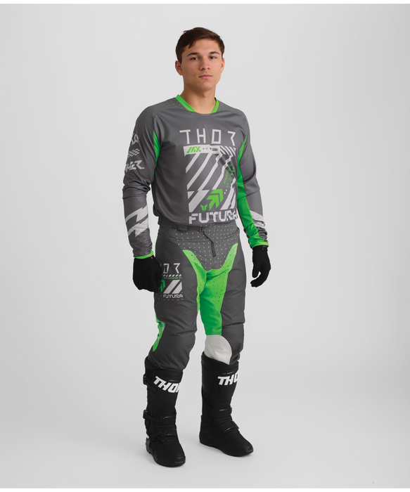 THOR LAUNCHMODE FUTURA JERSEY 2026 in Charcoal/Green