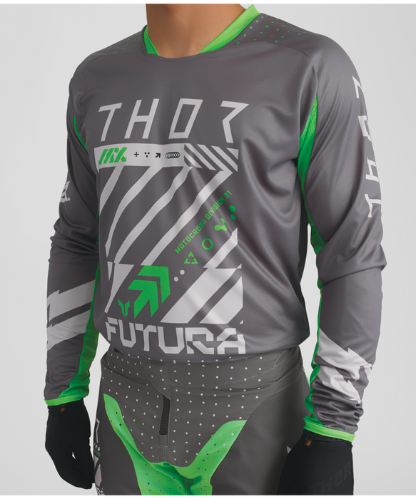 THOR LAUNCHMODE FUTURA JERSEY 2026 in Charcoal/Green