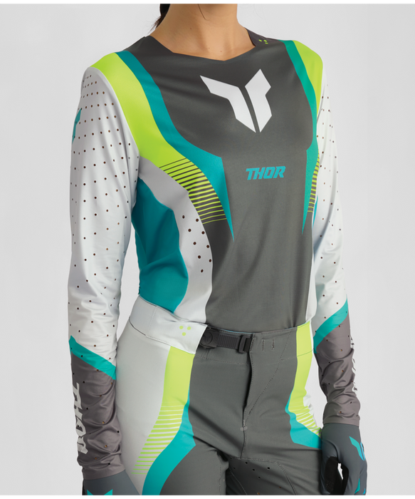 THOR SPORTMODE VELOCITY WOMEN'S JERSEY 2026 in Gray/Aqua