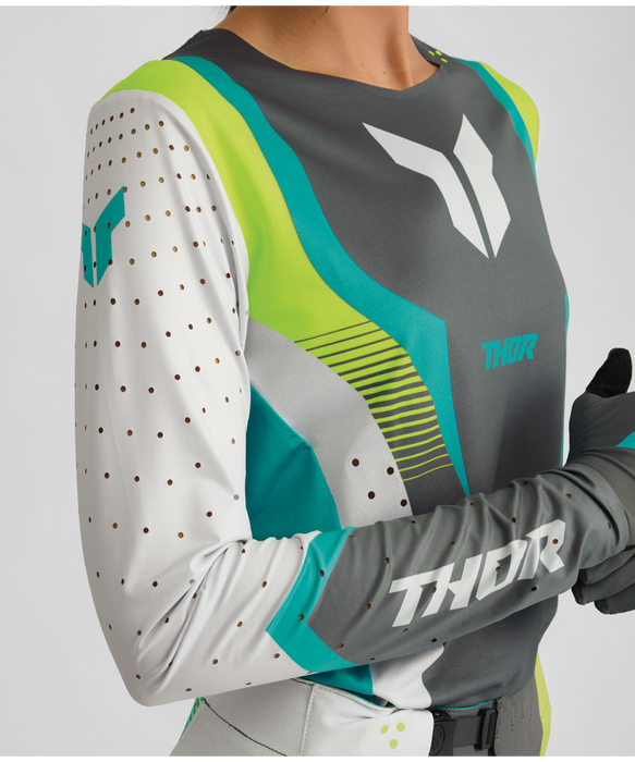 THOR SPORTMODE VELOCITY WOMEN'S JERSEY 2026 in Gray/Aqua