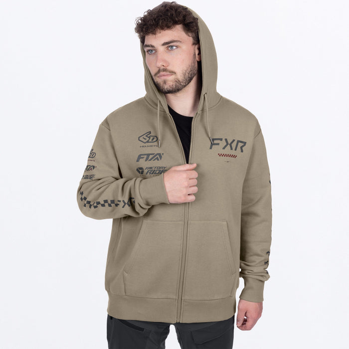 FXR STACK COTTON MEN'S LIFESTYLE ZIP-UP HOODIE 2025 - Stone/Char