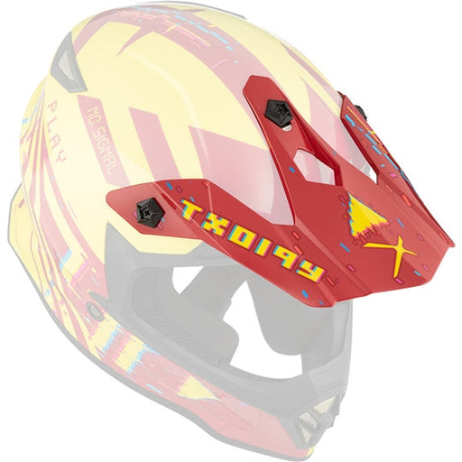 CKX TX019Y ERROR HELMET - REPLACEMENT PEAK in Matte Red/yellow