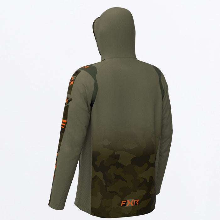 FXR TOURNAMENT AIR UPF PULLOVER HOODIE 2025 in Army Camo/Moss