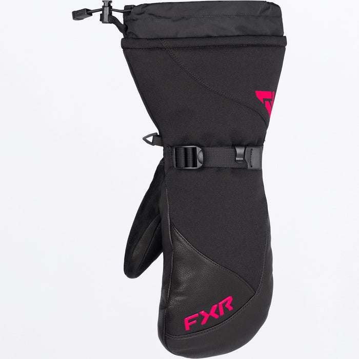 FXR WOMEN'S HYBRID COMBAT MITT in Black/Razz