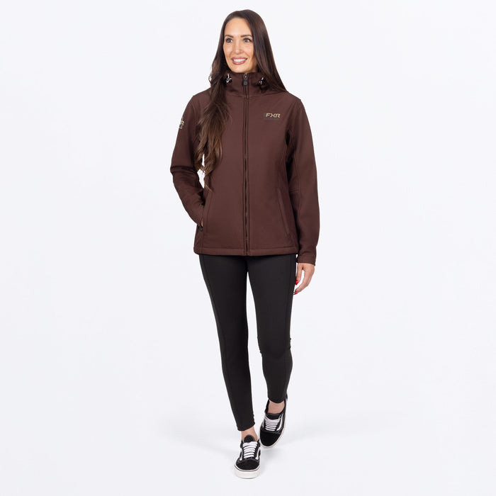 FXR WOMEN'S HYDROGEN SOFTSHELL JACKET in Dark Cedar/Sand