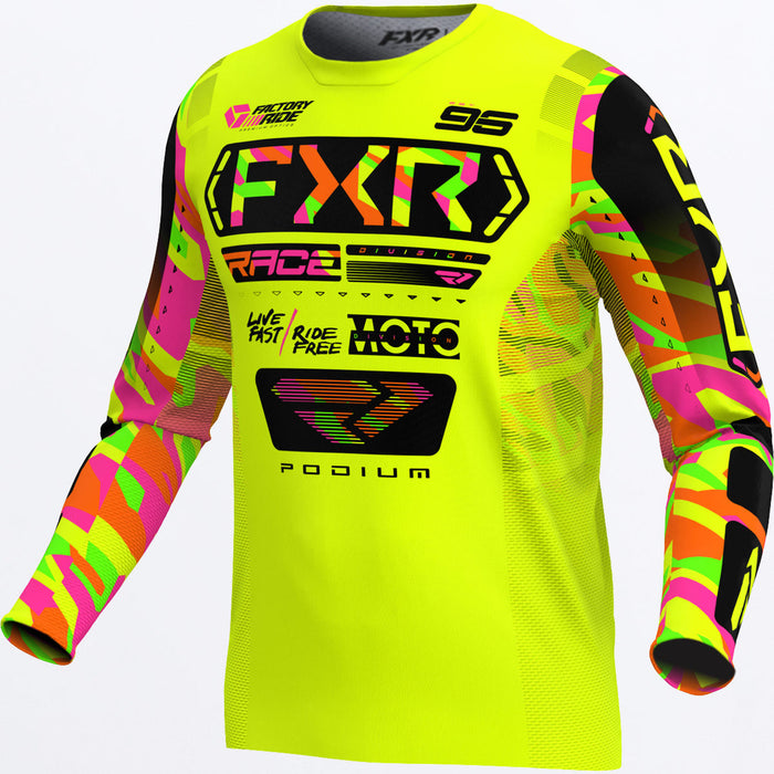 FXR PODIUM JERSEY 2025 in HiVis/Sherbet Camo