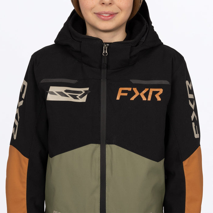 FXR Youth Vertical Monosuit in Moss/Umber/Stone