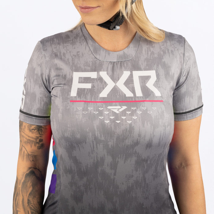 FXR Proflex UPF Women's Short Sleeve Jersey in Grey Fusion