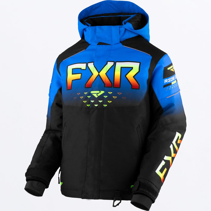 FXR Helium Youth Jacket in Black/Blue/Inferno