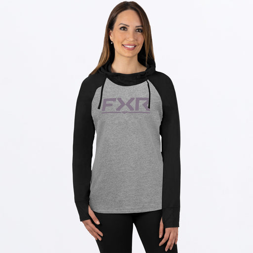 FXR Trainer Lite Tech Women's Pullover Hoodie in Gry Hthr/Muted Grape