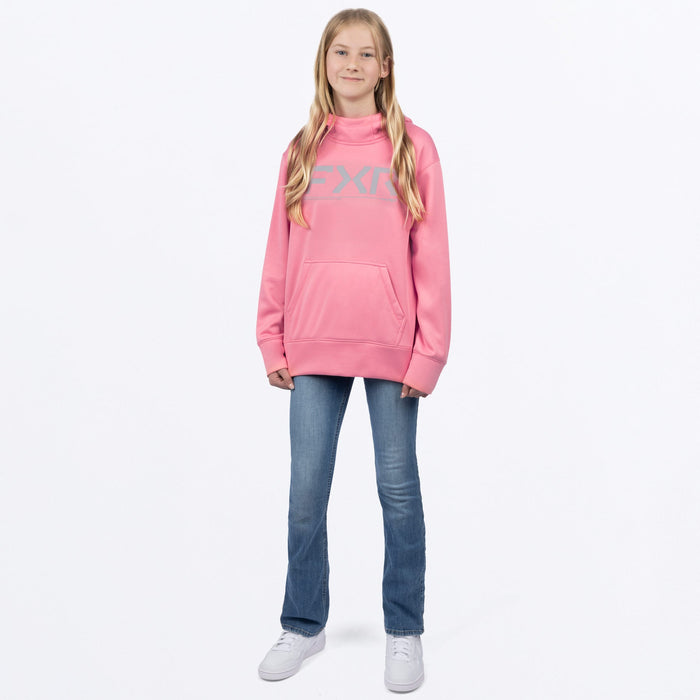 FXR YOUTH HYDROGEN TECH PULLOVER HOODIE in Rose/Grey