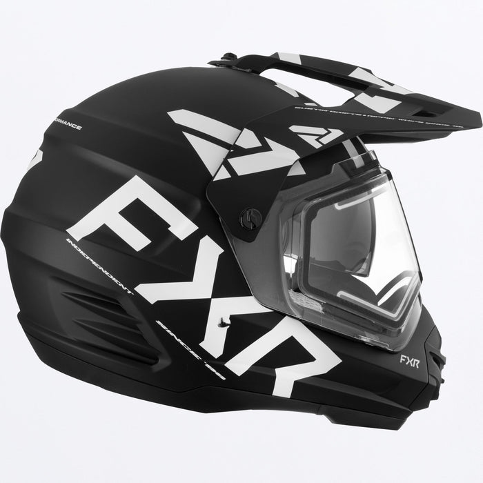 FXR Torque X Team Helmet With E-shield And Sun Shade in Black/White
