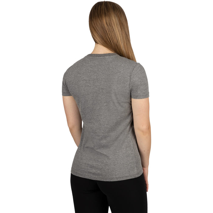 FXR Moto Premium Women's T-shirt in Grey Heather/Ultra Violet