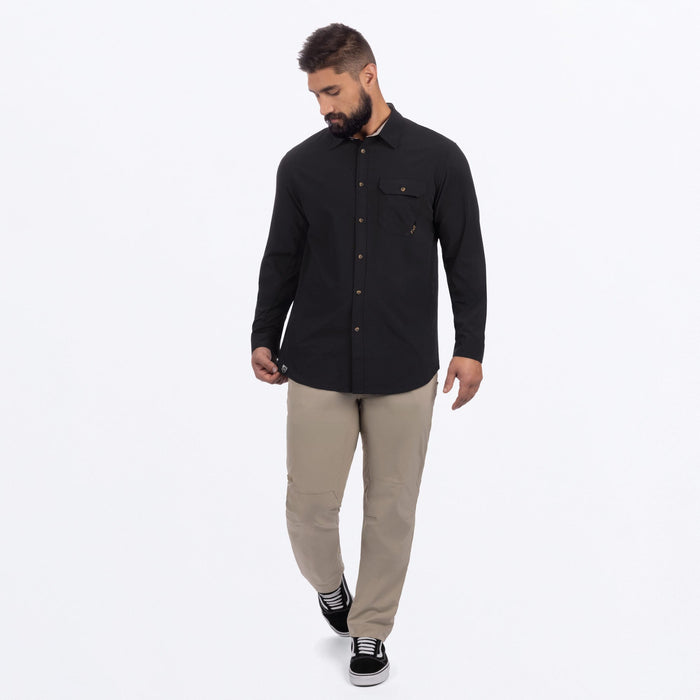 FXR BREEZE PERFORMANCE UPF LONGSLEEVE SHIRT in Black/Stone