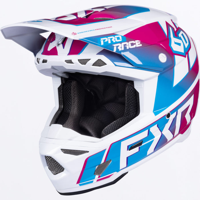 FXR 6D ATR-3 RACE DIV. HELMET 2025 - Blue Razz White