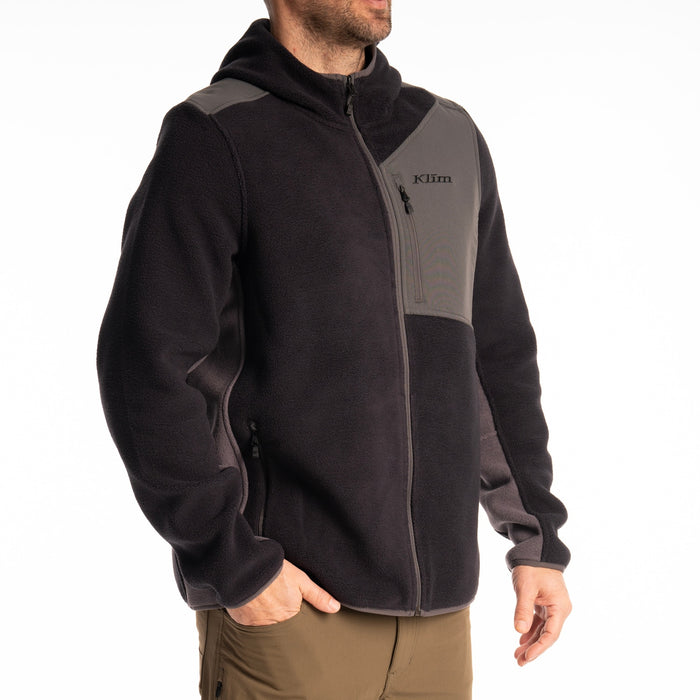 Klim Teton Crest Fleece Hoodie in Black - Asphalt