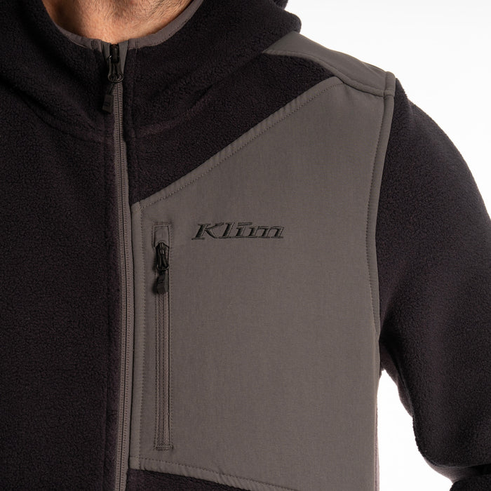 Klim Teton Crest Fleece Hoodie in Black - Asphalt