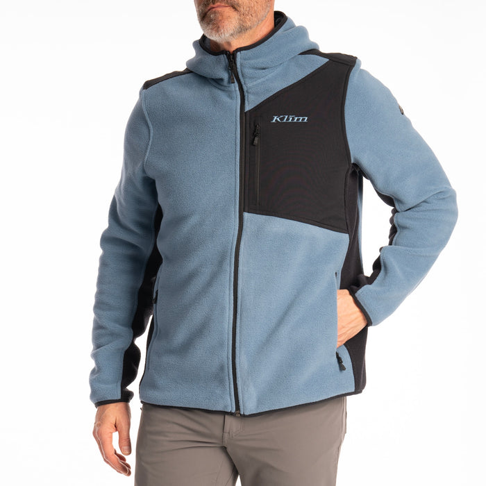 Klim Teton Crest Fleece Hoodie in Blue Fusion - Black