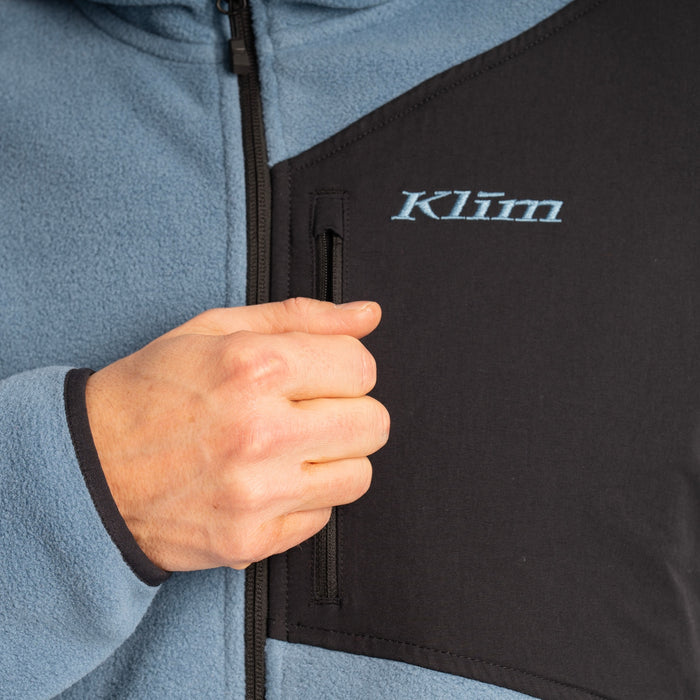 Klim Teton Crest Fleece Hoodie in Blue Fusion - Black