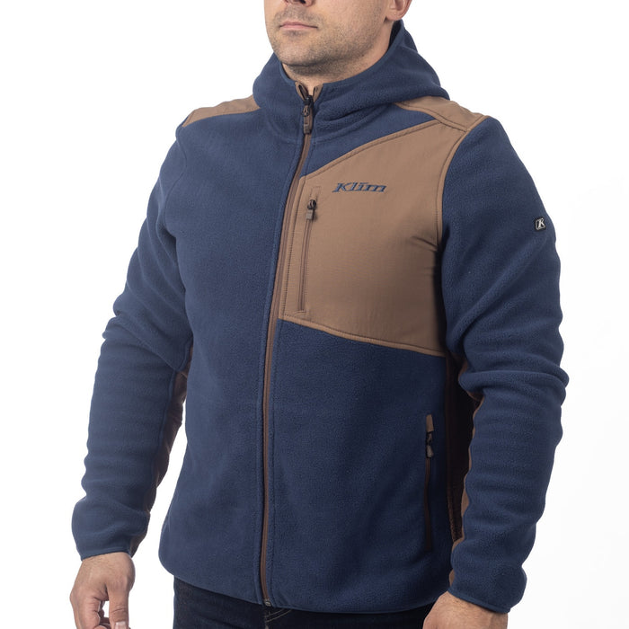 Klim Teton Crest Fleece Hoodie in Insignia Blue - Cocoa Brown 2025