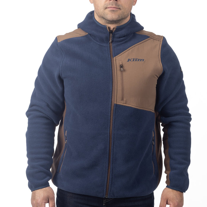 Klim Teton Crest Fleece Hoodie in Insignia Blue - Cocoa Brown 2025