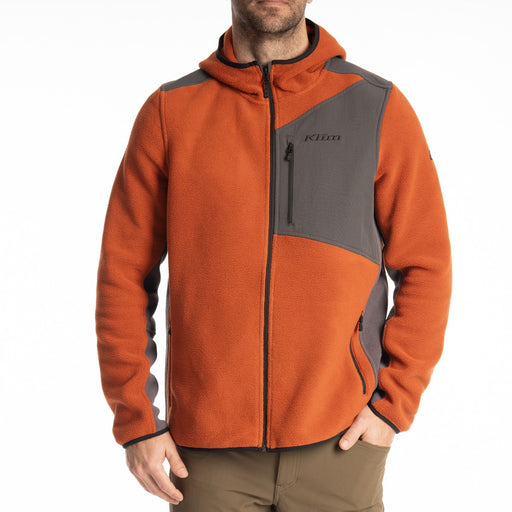 Klim Teton Crest Fleece Hoodie in Picante - Asphalt