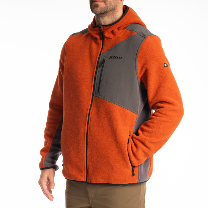 Klim Teton Crest Fleece Hoodie in Picante - Asphalt