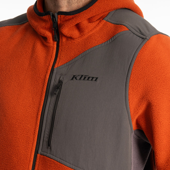 Klim Teton Crest Fleece Hoodie in Picante - Asphalt