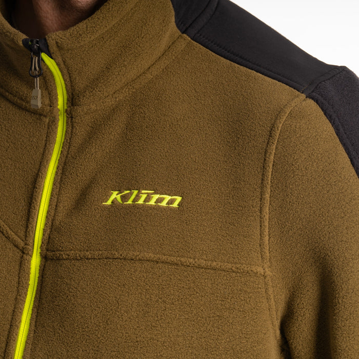 KLIM Teton Crest Fleece Jacket in Dark Olive - Black