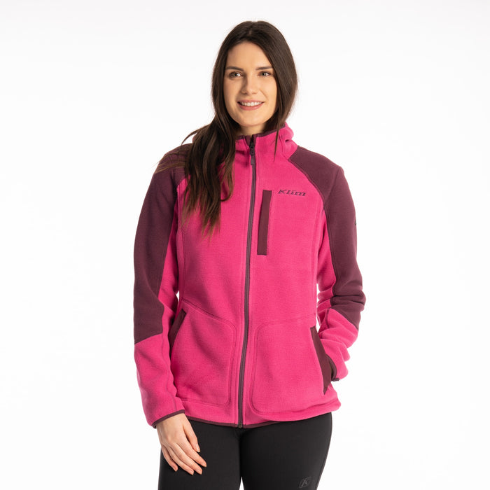 Klim Darby Canyon Fleece Hoodie in Fuchsia Red - Italian Plum